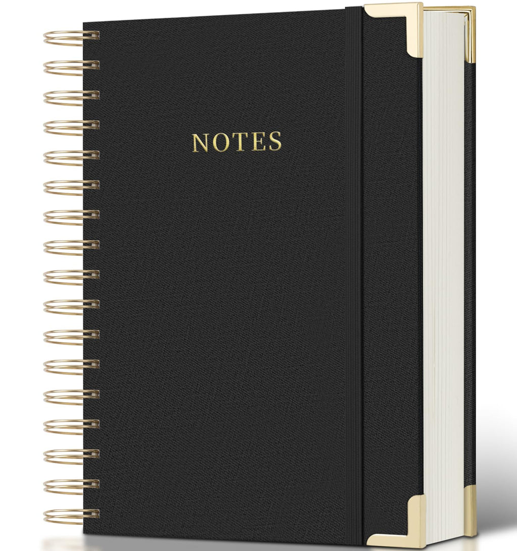 Spiral Notebook Journal, 328 Pages Linen Hardcover College Ruled Notebook, Lined Thick Journals for Women Men, A4 Thick Spiral Journal for Writing, 100GSM Paper, Cute Notebooks for Work School