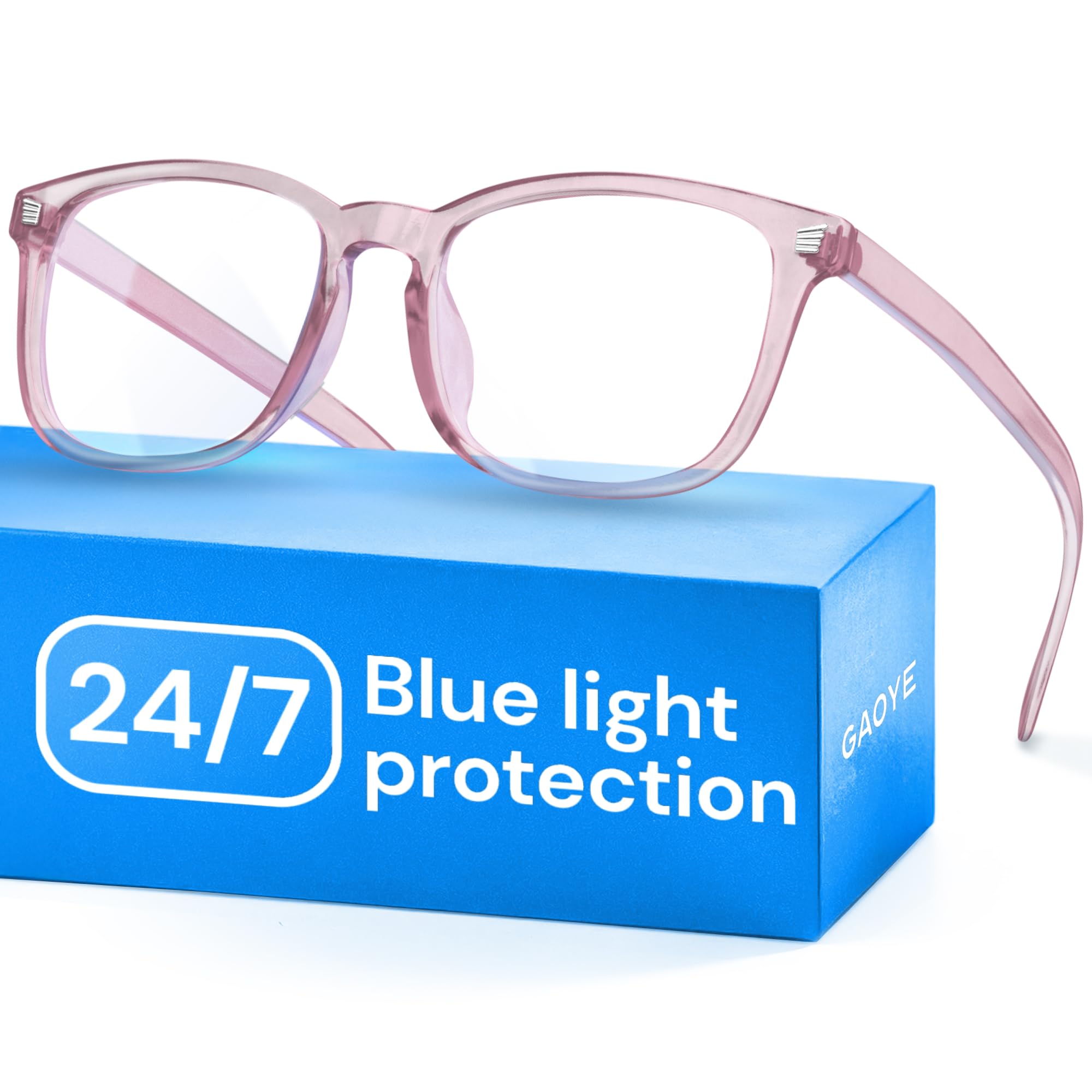 Gaoye Transparent, Clear Blue Light Glasses for Computer & Gaming - Anti UV Ray Lenses, Scratch-Resistant & Comfort Fit