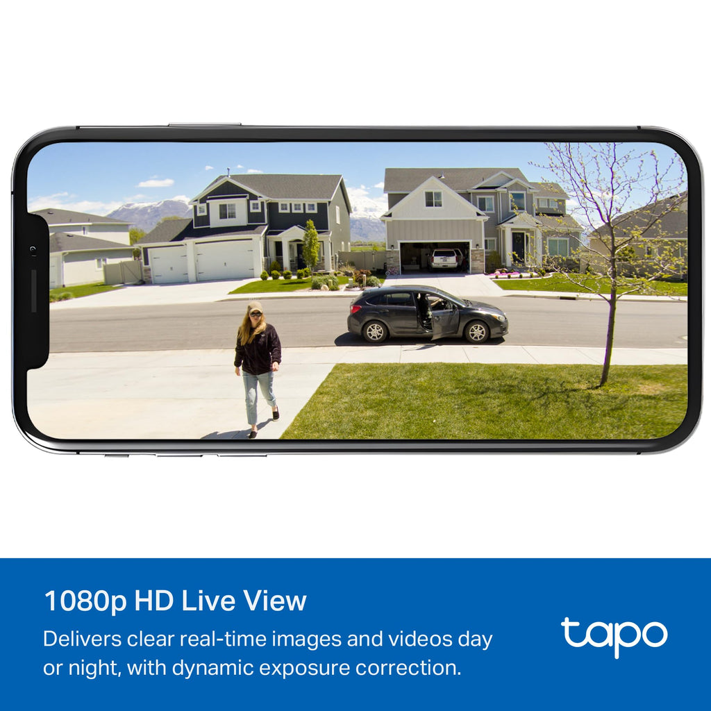 Tapo by TP-Link Wireless Outdoor Security Camera, 1080P, Up to 180 Days Battery Life, Free Person Detection, SD/Cloud Storage, Spotlight Color Night Vision, Alarm, No Hub Needed, Black, C403