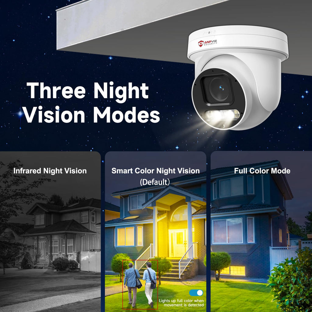 Anpviz 6MP PoE PTZ Camera Outdoor, 5X Optical Zoom 2.7~13.5mm Lens, Pan Tilt Zoom IP Security Camera Human Vehicle Detection, Spotlight&Sound Alarm, SD Card Slot, NDAA, PTZIP30A60WD-SA-5X (U Series)