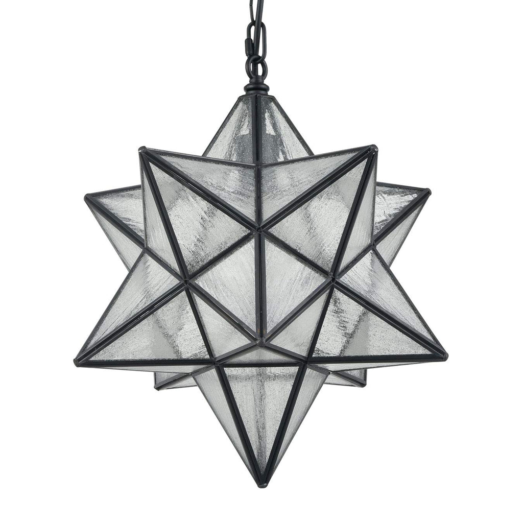 14'' Moravian Star Pendant Light Seeded Glass Star Lights with Adjustable Hanging Chain Light for Kitchen Bedroom Dining-Dimmable