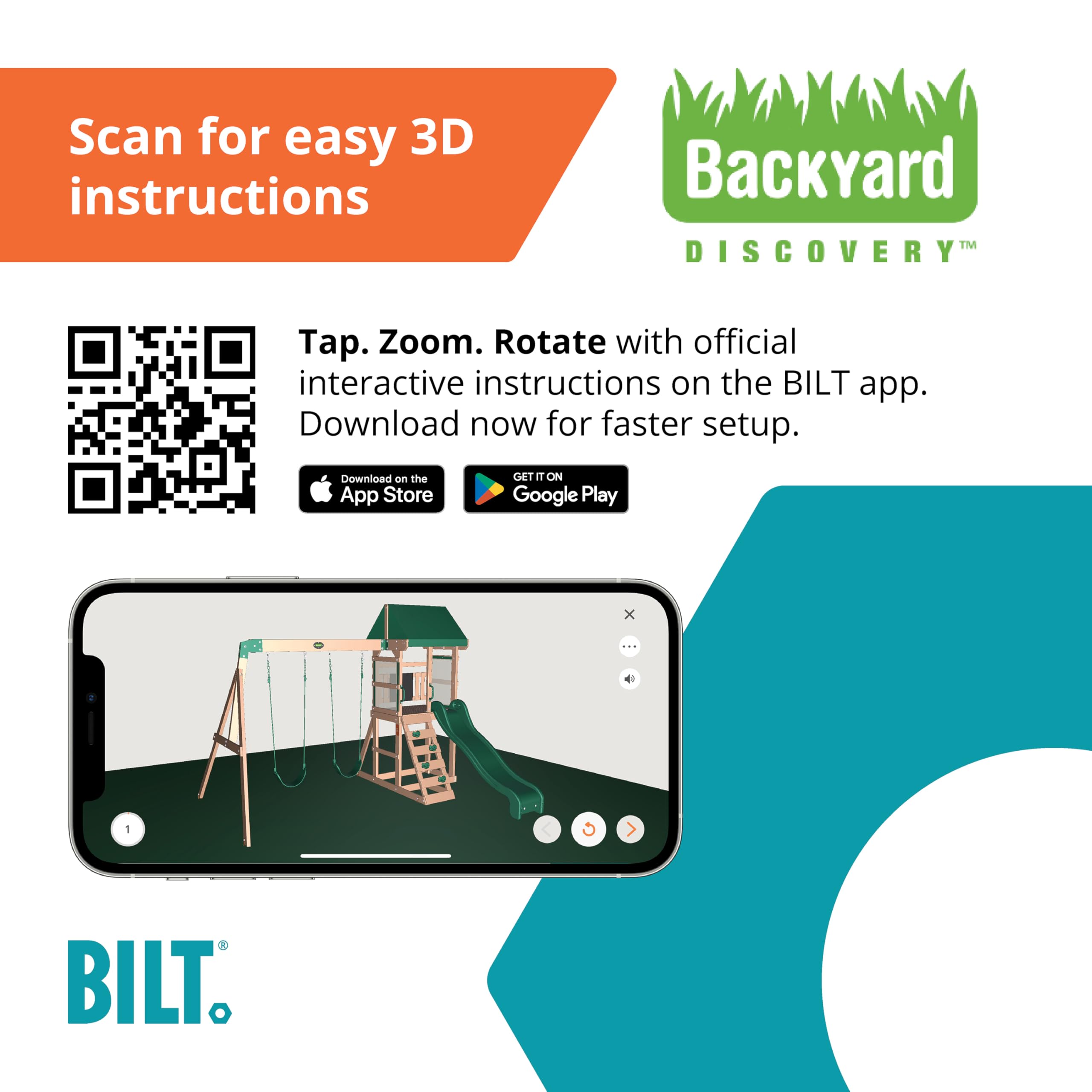 Backyard Discovery Bay Pointe Cedar Wood Swing Set with Wave Slide, Play Deck, Rock Wall Ladder, Belt Swings, Chalkboard, Canopy Roof, Outdoor Playset
