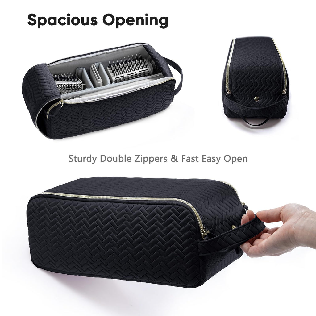 Large Hair Tools Travel Bag with Iron Mat - 2in1 Hair Tools Organizer for Hair Dryer Brush, Flat Irons, Straighteners, Curling Irons, Hair Bag, Makeup Bag, Cosmetic Bag for Travel Essentials