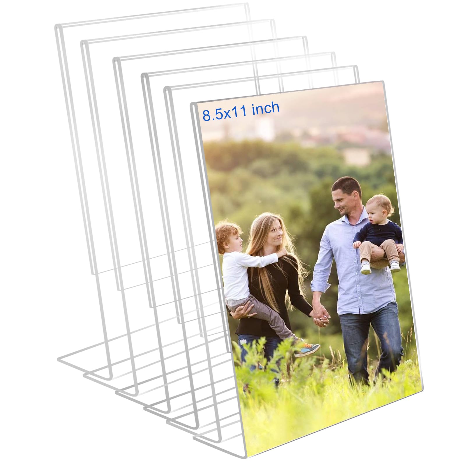 4x4 Acrylic Picture Frames, Set Of 6 Clear Acrylic Frameless Gift for Desktop Display, Standing Picture or Display Sign Holder with Inserts for Home Office