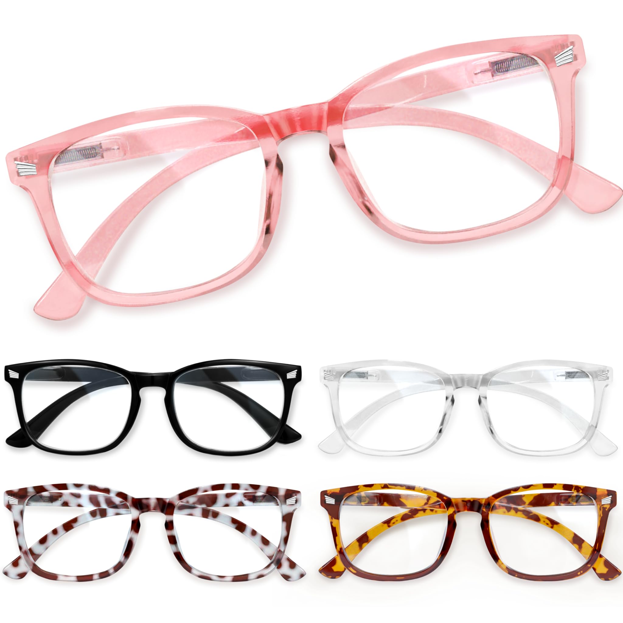 CCVOO Mix & Match Reading Glasses for Women - Lightweight, Comfortable Fit, Clear Vision - Blue Light Blocking