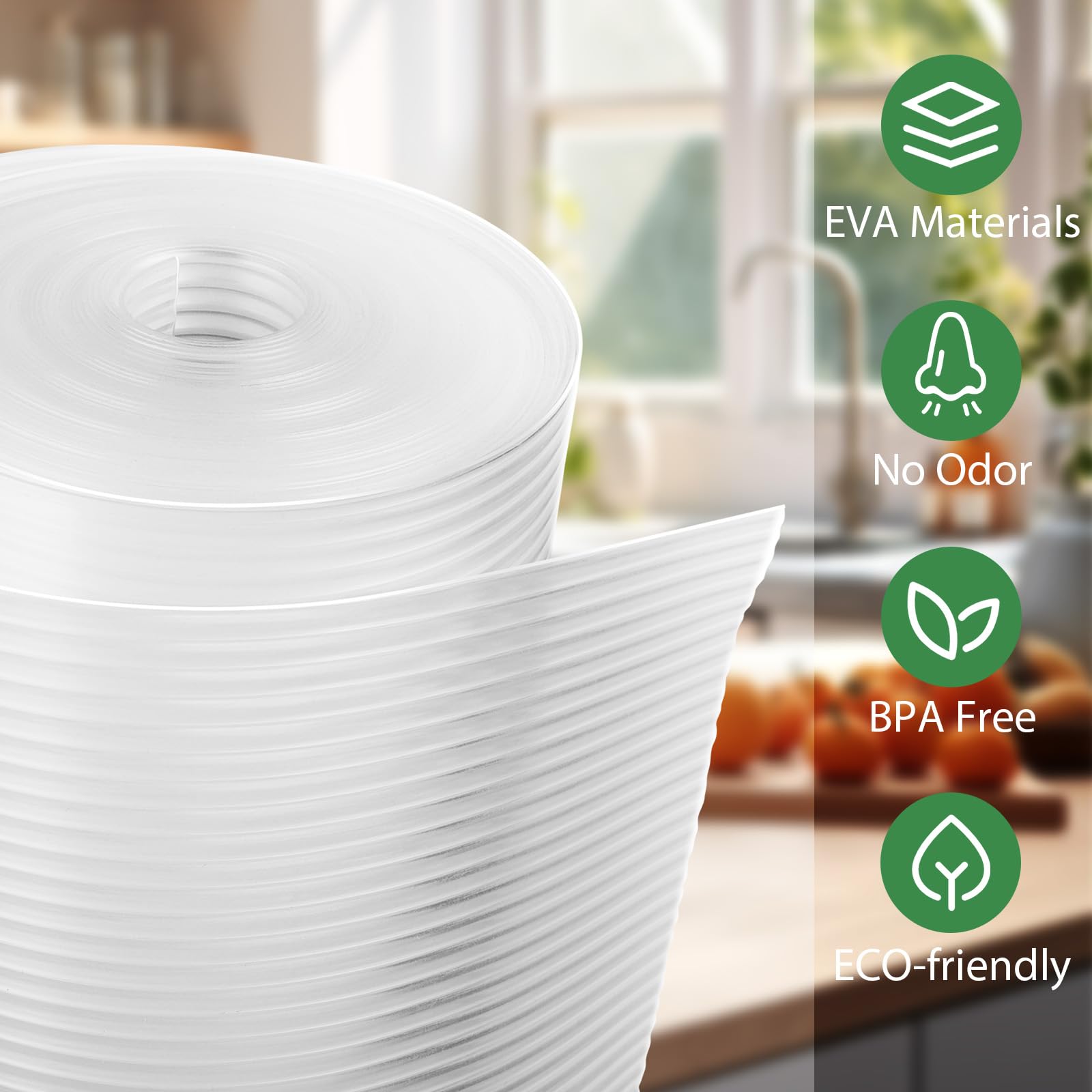 Anoak Shelf Liner Cabinet Liner, Non Adhesive Drawer Liner, Washable 12 Inch x 10 FT(120 Inch) Waterproof Durable Non-Slip Shelf Liner for Kitchen, Drawer, Refrigerator Stripe Clear