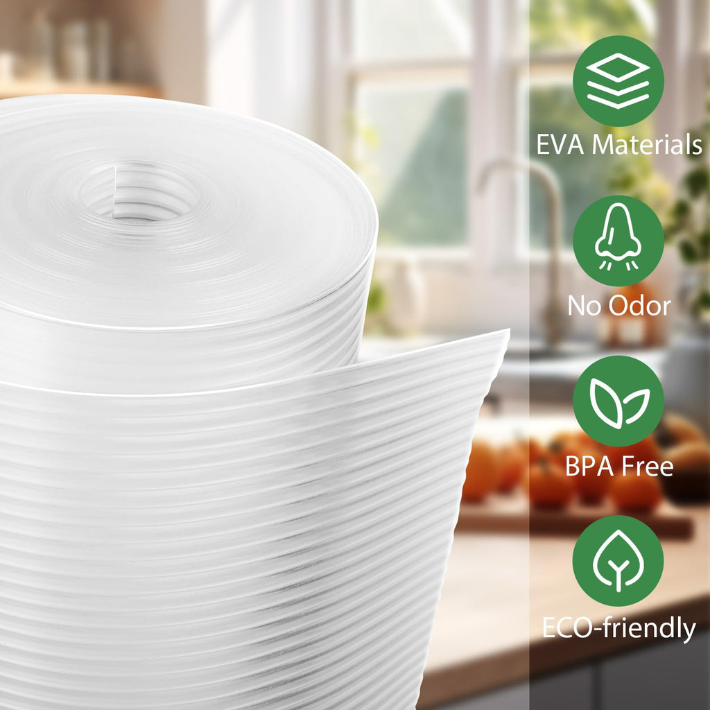 Anoak Shelf Liner Cabinet Liner, Non Adhesive Drawer Liner, Washable 12 Inch x 10 FT(120 Inch) Waterproof Durable Non-Slip Shelf Liner for Kitchen, Drawer, Refrigerator Stripe Clear