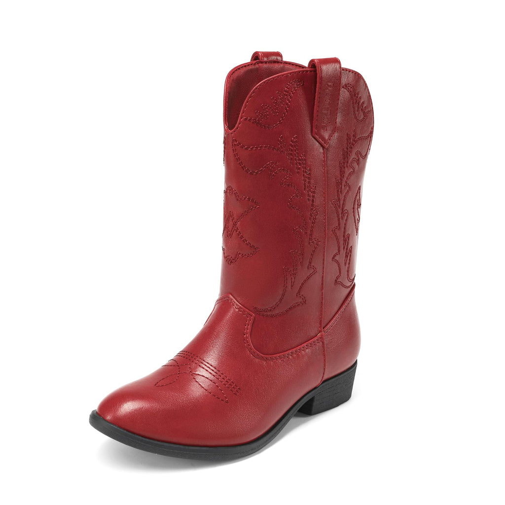 DREAM PAIRS Cowgirl Cowboy Western Boots Girls Mid Calf Riding Shoes Little Kid/Big Kid