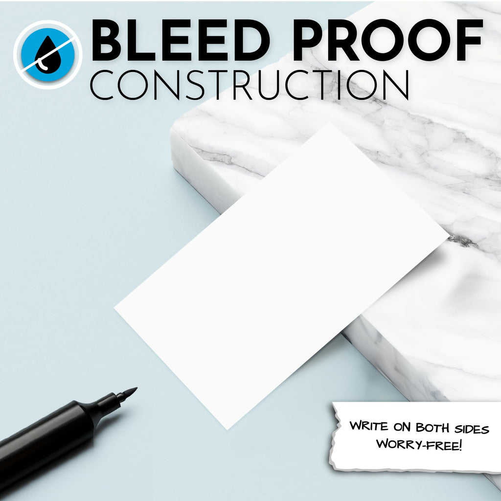 Home Advantage 2x3.5 Blank Index Cards - Our 50 Pack of Blank Note Cards Use Heavy Duty Cardstock to Make Them Bleed Proof - These Plain Index Cards Make Great Blank Business Cards & Blank Flashcards