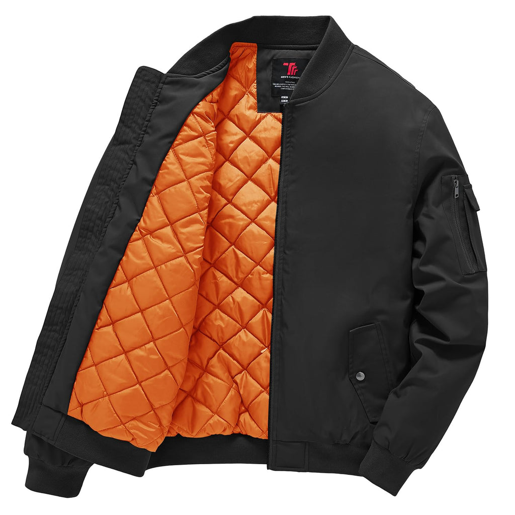 Gopune Men's Windproof Bomber Jacket Warm Water Resistant Windbreaker Winter Outwear Quilted Jackets Coats