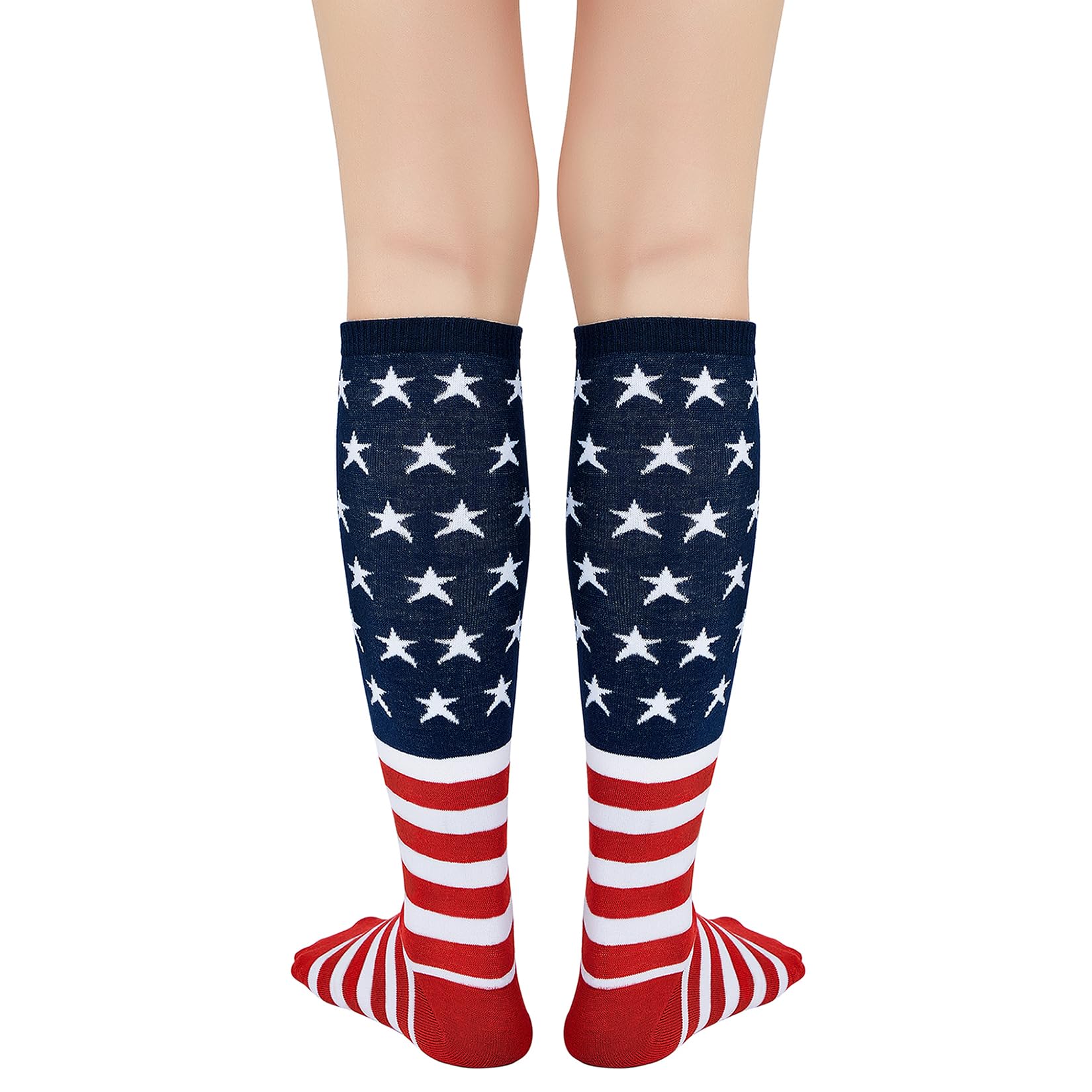 Century Star Knee High Striped Socks for Women - Long Thin Tube Sports Thigh High Socks Tall Stockings
