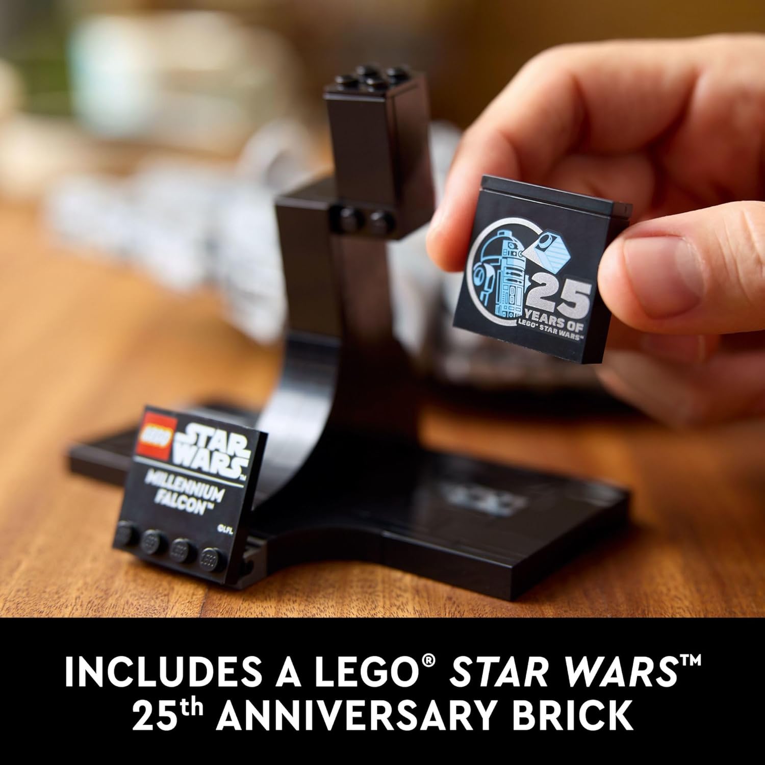 LEGO Star Wars Millennium Falcon 25th Anniversary Collectible - DIY Building Set for Adults, Men & Women, Ages 18+ - A New Hope Model with Display Stand - Star Wars Gift - 75375