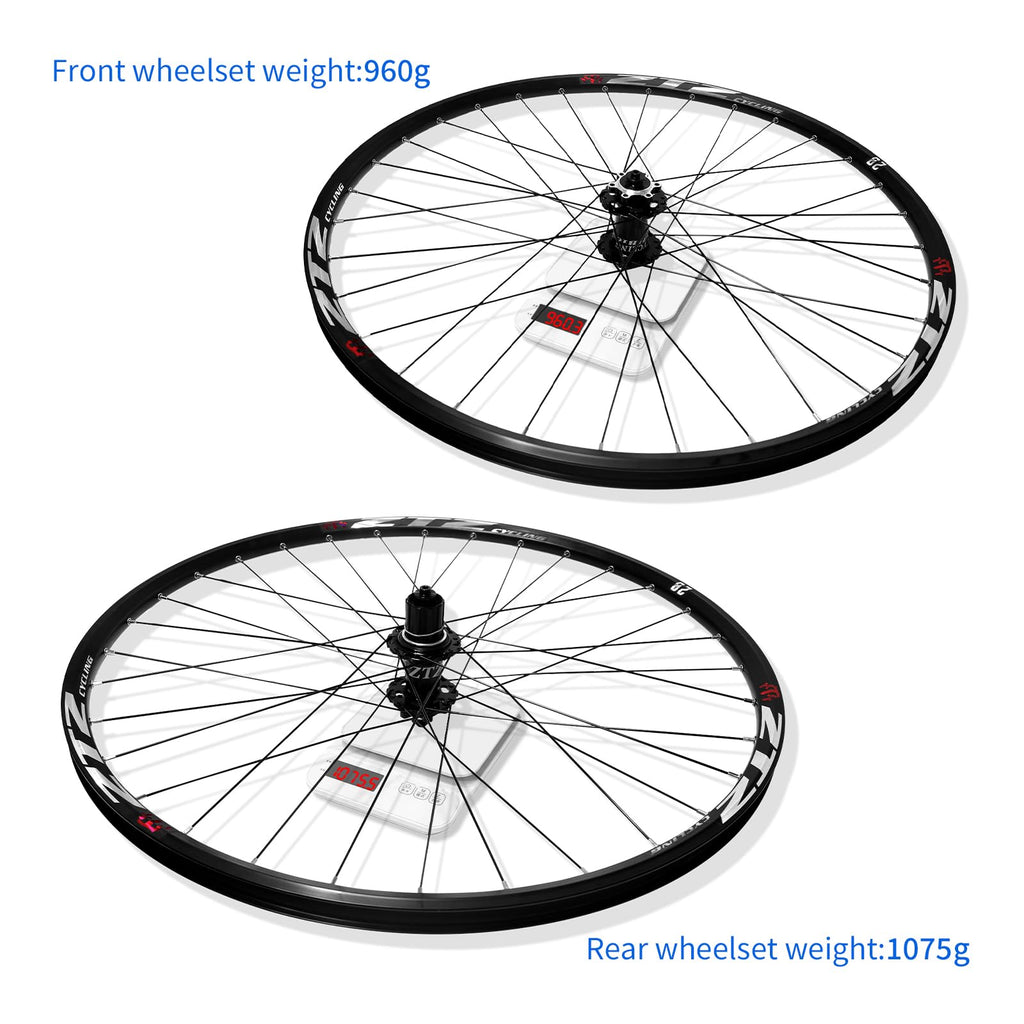 26"/27.5"/29" Mountain Bike Wheelset，Ultralight Aluminum Alloy Rim 32H High Strength Bike Wheels， Quick Release Disc Brake MTB Wheel Set， Compatible 7-12 Speed Cassette