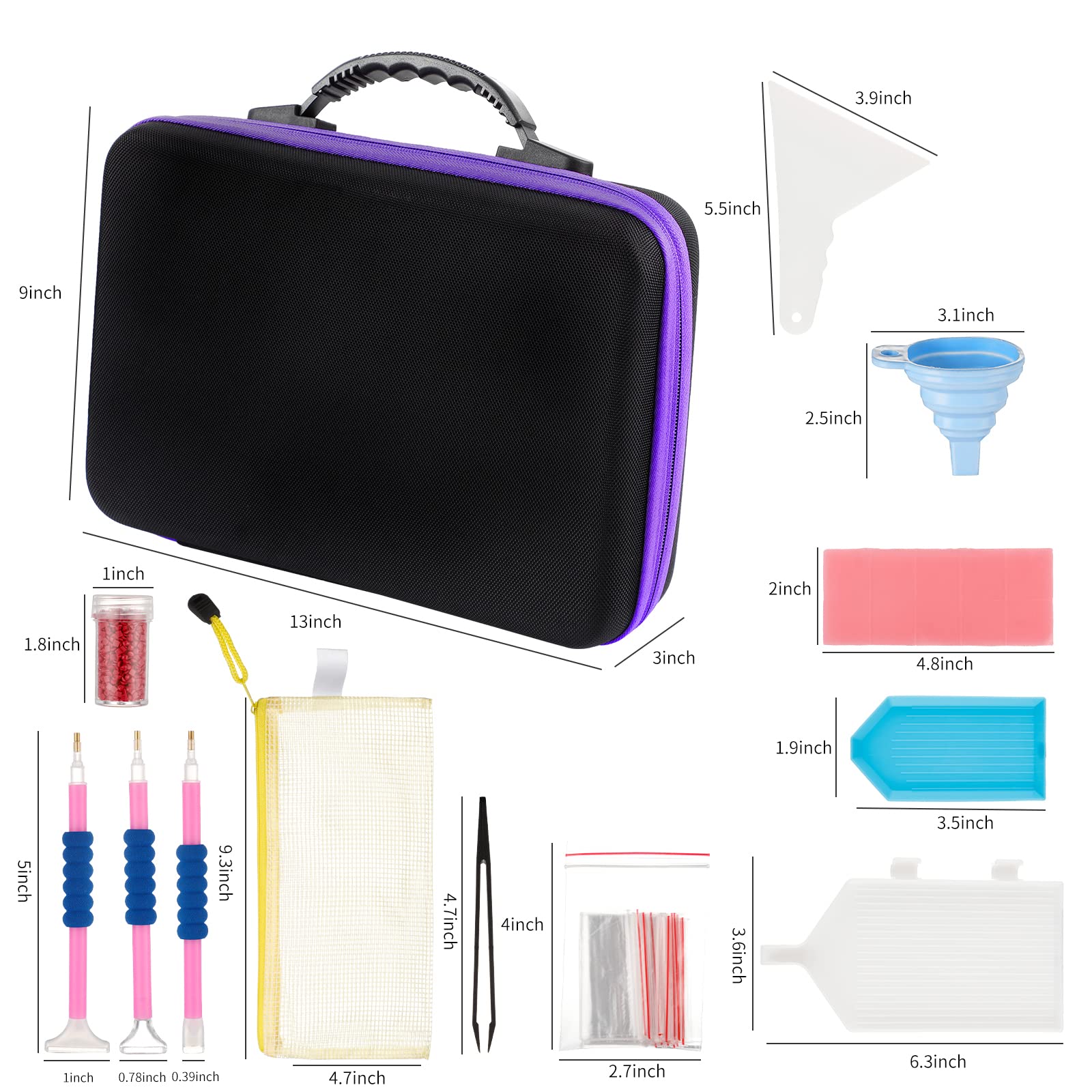 Douorgan Diamond Painting Storage Containers Portable Bead Organizer Shockproof Bead Art Storage Case Jewelry Beads Storage Box (30 Small Boxes)
