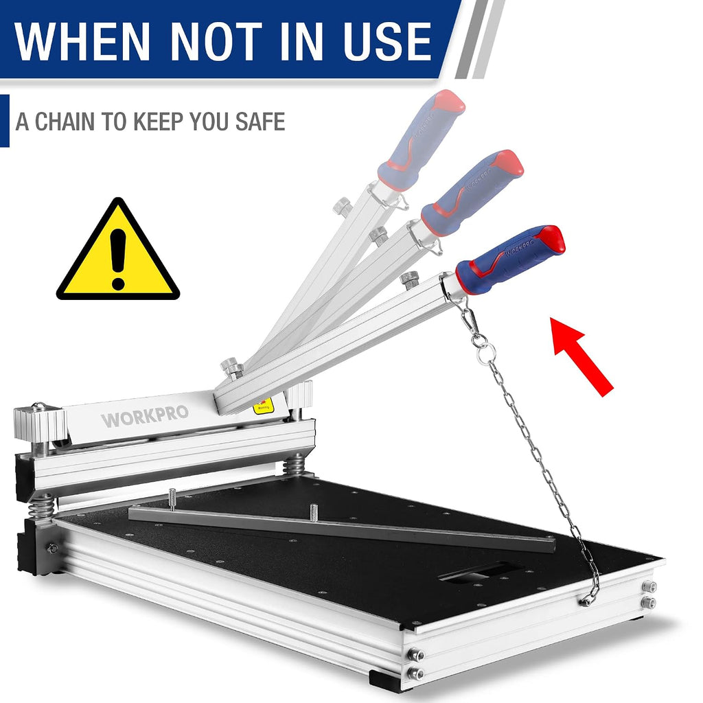 WORKPRO 13" Laminate Floor Cutter, Vinyl Floor Cutter for Laminate, Multi-Layer Flooring, Parquet, Fiber Cement Wall Panels, Rubber Concave Base, LVT, VCT, SPC, LVP, WPC and Vinyl Plank