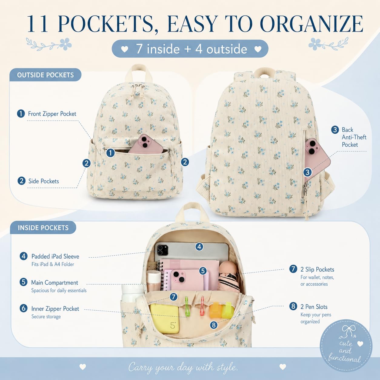 BTOOP Mini Backpack Women Girls Water-resistant Small Backpack Purse Shoulder Bag for Womens Adult Kids School Travel