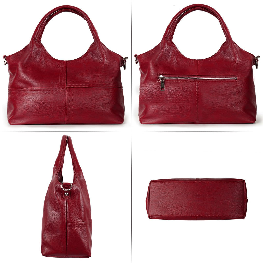 KOGTLA Medium Vegan Leather Purses for Women with Detachable Satchel Strap, Ladies Handbags, Tote Hobo Bags with Two-Handle
