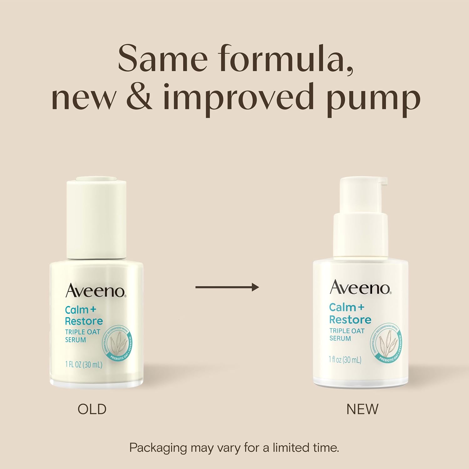 Aveeno Calm + Restore Triple Oat Hydrating Face Serum for Sensitive Skin, Gentle Lightweight Hydrating Serum for Face Instantly Smooths Skin, Non-Comedogenic, Hypoallergenic, Fragrance-Free