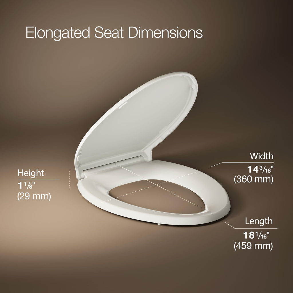 KOHLER 4733-RL-17 Glenbury ReadyLatch Quiet Close Elongated Toilet Seat, Soft Close Toilet Seats, Teal