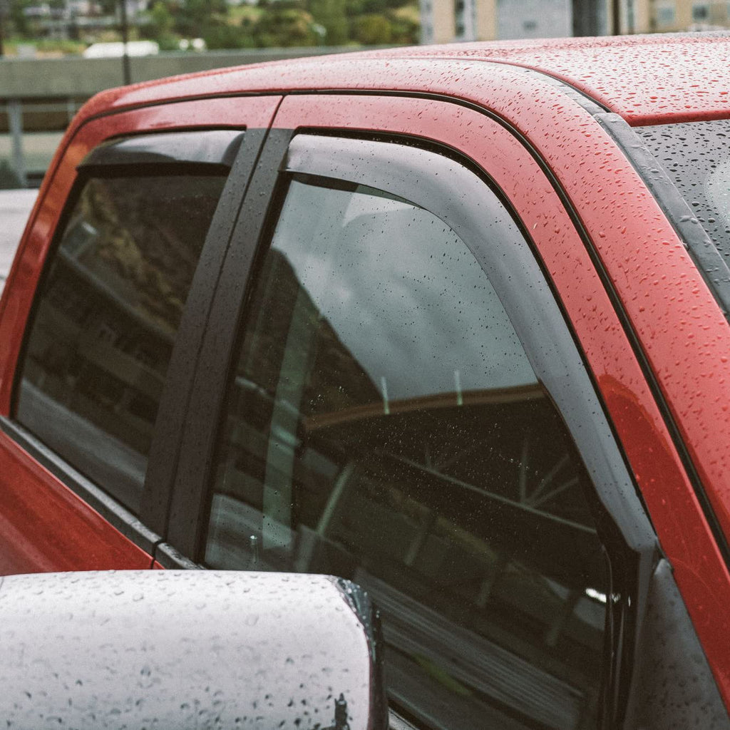 Voron Glass in-Channel Extra Durable Rain Guards for Trucks Chevrolet (Chevy) Silverado/GMC Sierra 2014-2018 Crew Cab, Window Deflectors, Vent Window Visors, 4 Pieces - 220009