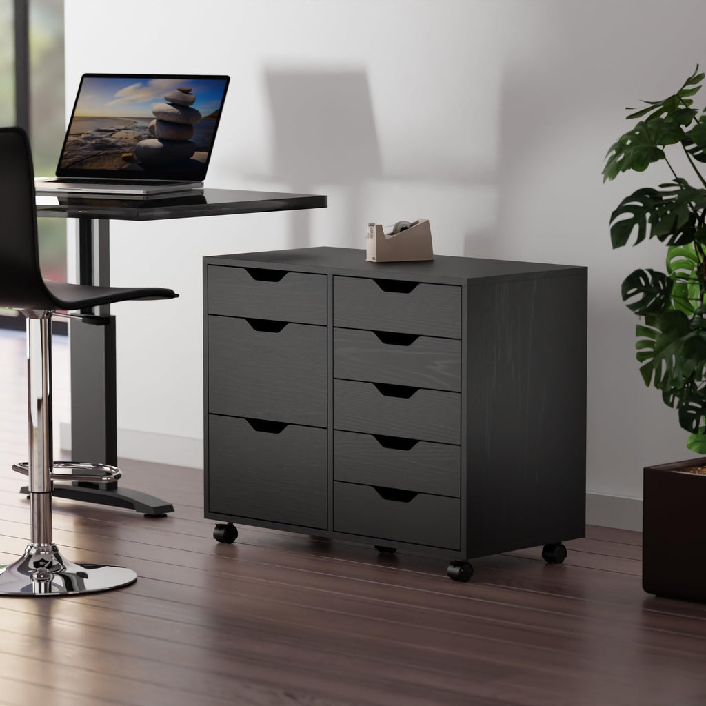 Winsome Halifax Mobile Storage Cabinet with Doors & Drawers, Stylish & Functional Home Storage Cabinet for Filing, Kitchen Organization, Moveable Furniture for Office, Dorms, Apartments