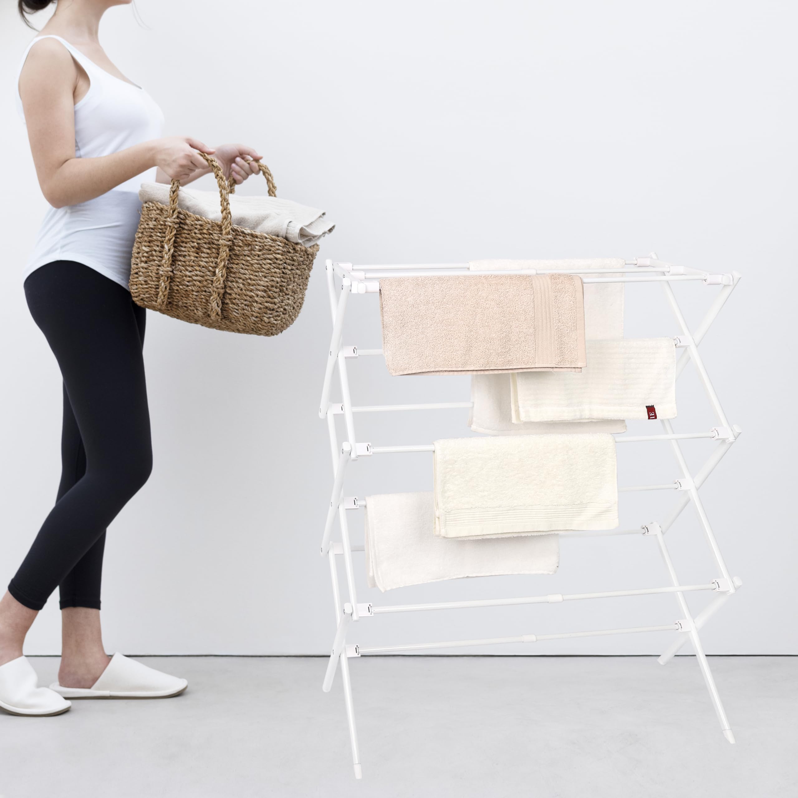 ZOES HOMEWARE Clothes Drying Rack | Foldable Drying Rack Clothing for Laundry | Small Collapsible Portable Dryers for Laundry | Use for Indoor & Outdoor | Black 37.5"x29"x12"