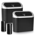 Accmor Car Trash Can with Lid, Mini Auto Dustbin Garbage Organizer with 30 Pcs Plastic Trash Bag, Automotive Garbage Container Bin for Vehicle, Home, Office