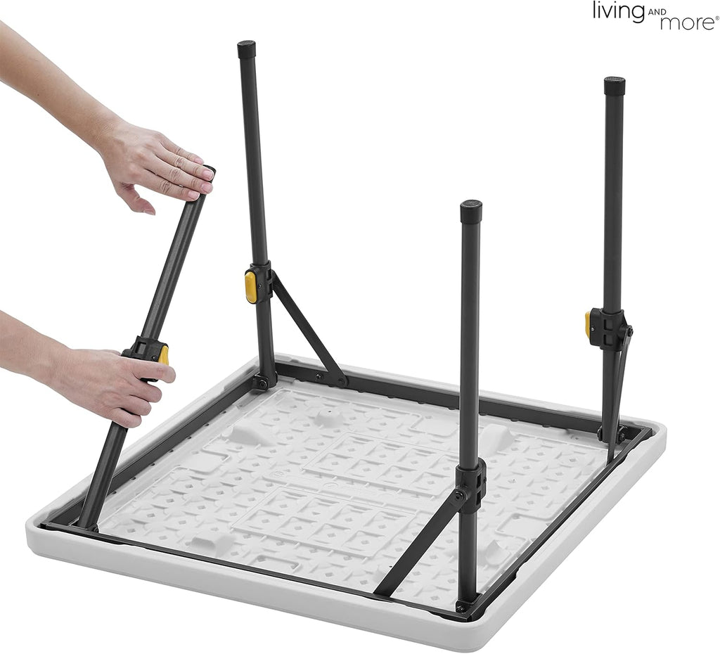 Living & More 24inch Kids Square Folding Table, Light Weight, No Assembly, Toddler