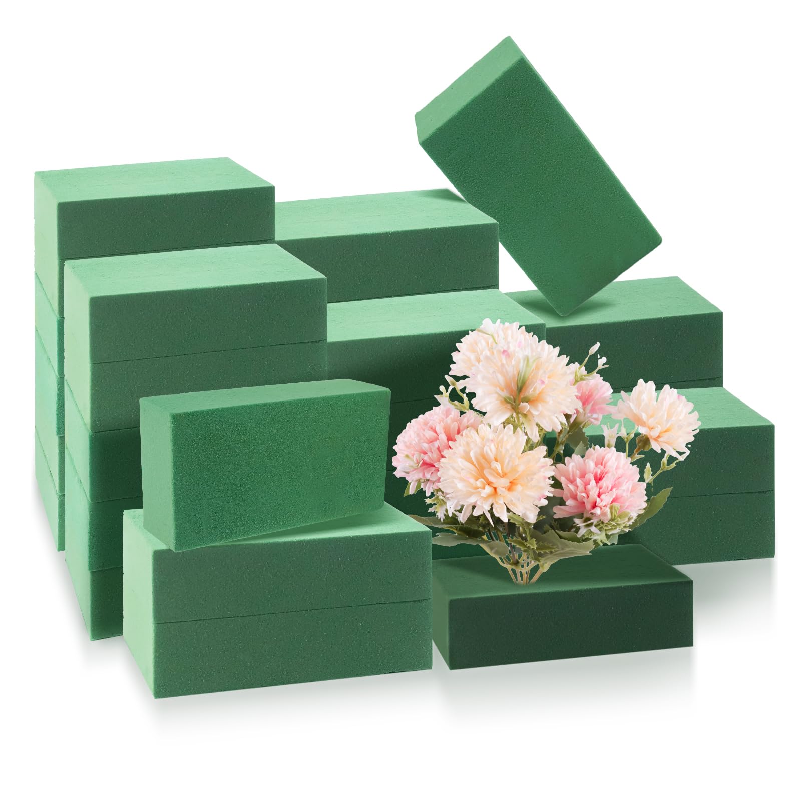 Prashent 9.2FT 14 Piece Floral Wet Foam Garland for Fresh Flowers, Floral Craft Wet Foam for Home Garden Wedding Decoration, Arch Door Tabletop Flower Arrangement DIY Material