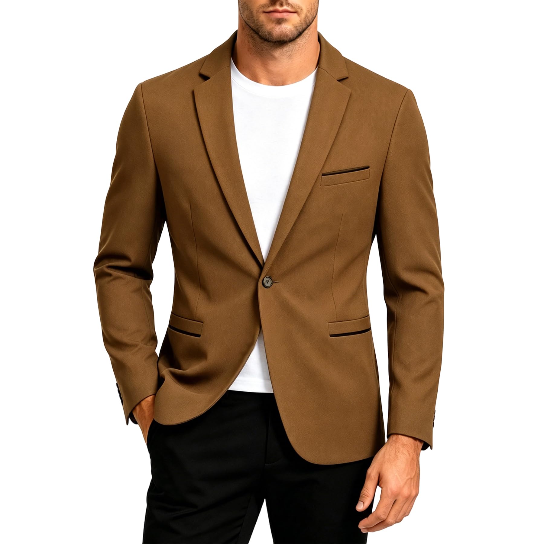 Cloudstyle Men's Suit Jacket One Button Slim Fit Sport Coat Business Daily Blazer