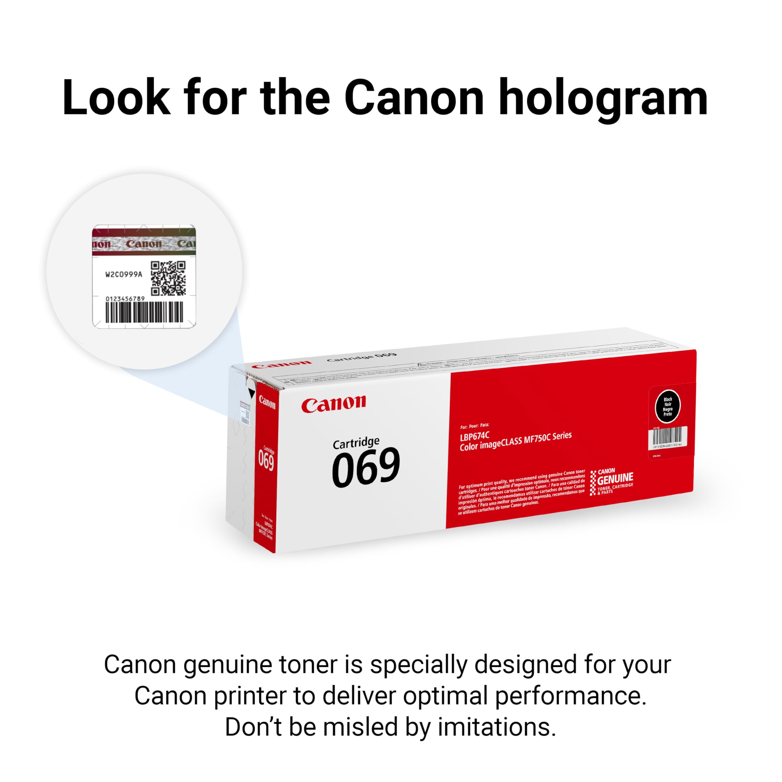 Canon Genuine 069 Black Toner Cartridge Compatible with MF753Cdw,MF751Cdw,LBP674Cdw,(Pack of 2)