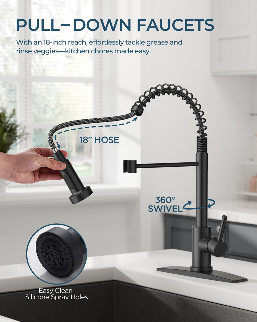 FORIOUS Kitchen Faucet with Soap Dispenser, Gold Stainless Steel Single Handle Modern Spring Commercial Sink Faucet with Pull Down Sprayer for Laundry & Utility Room RV Camp Bar Farmhouse