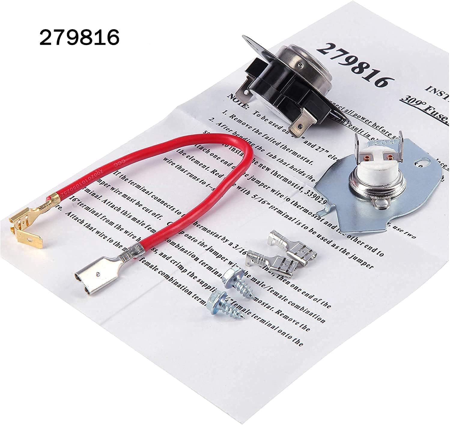 8544771 Dryer Heating Element 279816 Thermostat 279973 3392519 Cut-Off Fuse | Wp8544771 Compatible With Whirlpool Maytag Kenmore Electric Dryer, Heat-Resistant Nickel Easy Installation for Home Diy
