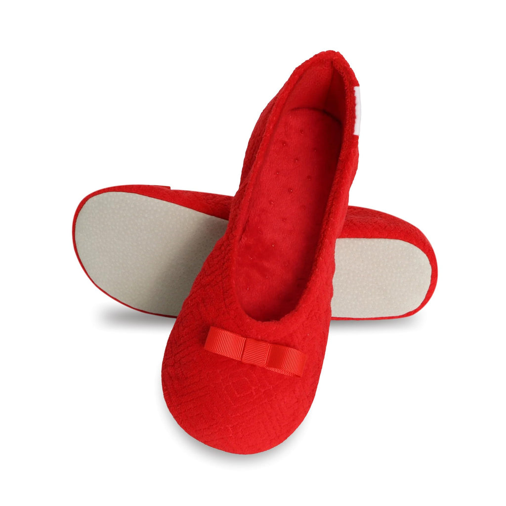 isotoner Women's Diamond Microterry Ballerina Slippers
