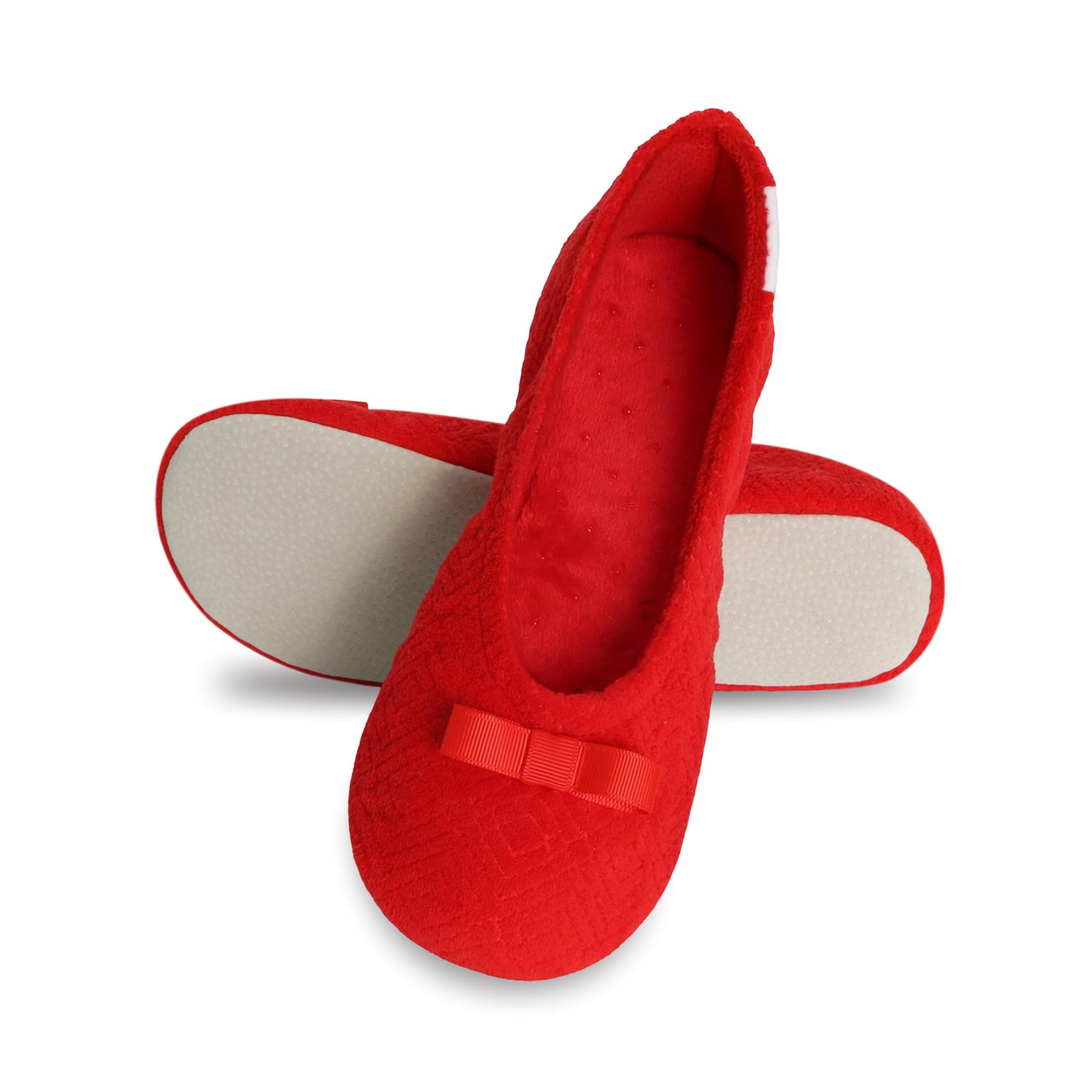 isotoner Women's Diamond Microterry Ballerina Slippers