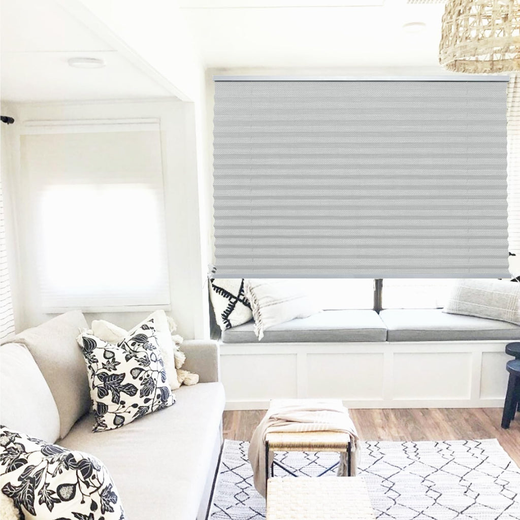 NOVINO RV Blinds Shades for Camper Window,RV Shades Pleated Camper Blinds for Travel Trailer Motor Coach Motorhome Window-14 W x 24" L
