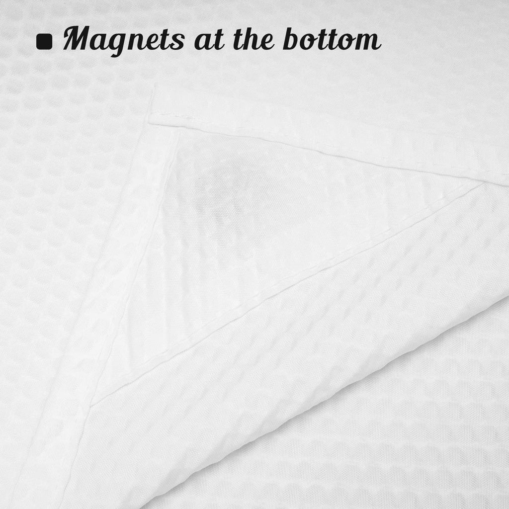 Mrs Awesome Embossed Microfiber Shower Curtain Liner 70 x 72 inches, Soft Fabric Shower Curtain Washable and Water Repellent,70x72, Cream