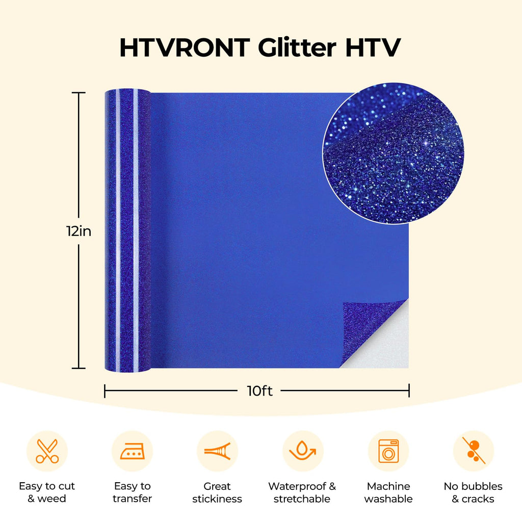 HTVRONT Smart Iron On Vinyl, Black HTV - 13" x 3FT Heat Transfer Vinyl - HTV Vinyl Compatible with Cricut Maker & Explore – Matless Cutting for Long Cuts, Easy to Cut & Weed for Heat Transfer Design