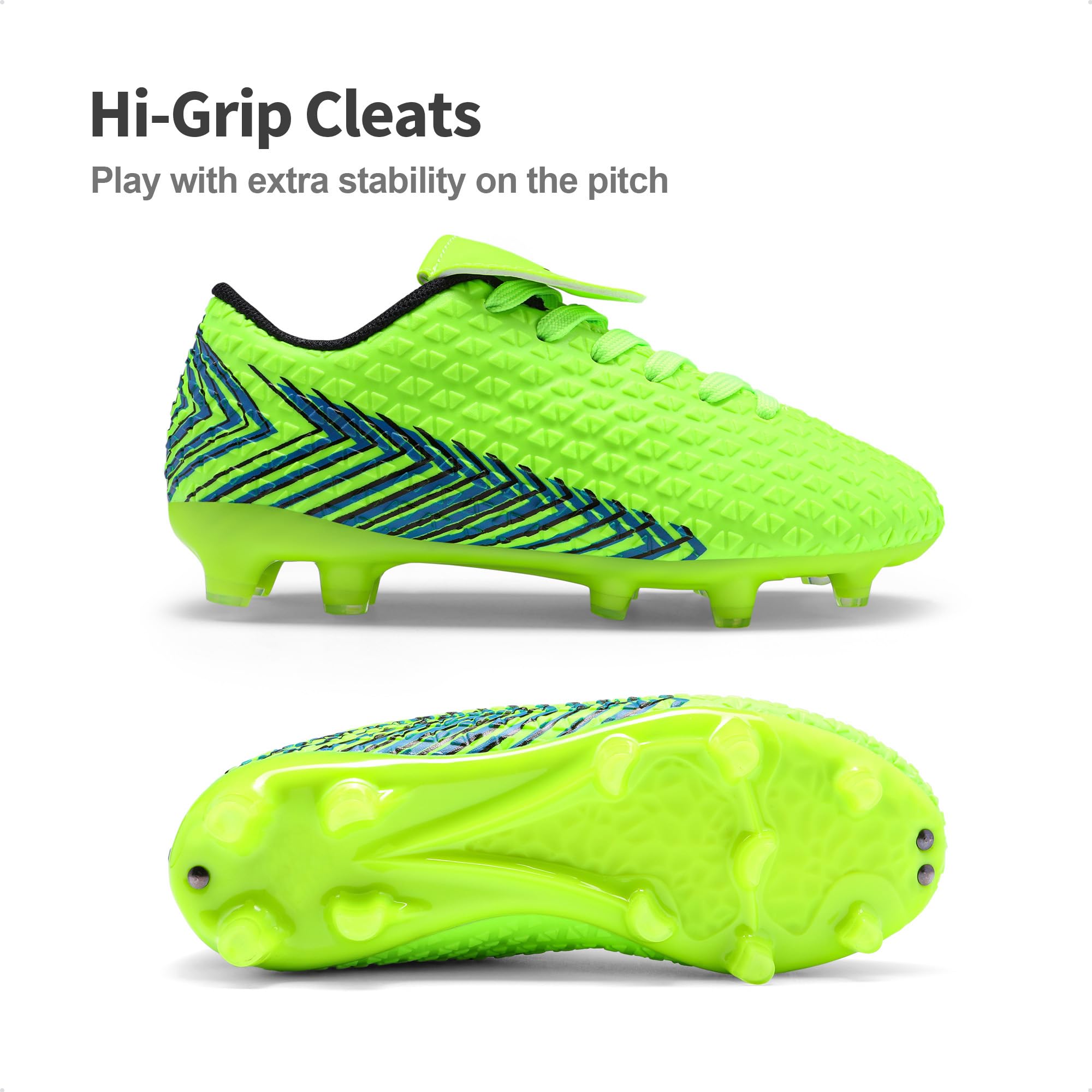 DREAM PAIRS Boys Girls Outdoor Soccer Cleats Firm Ground Football Shoes for Little/Big Kid