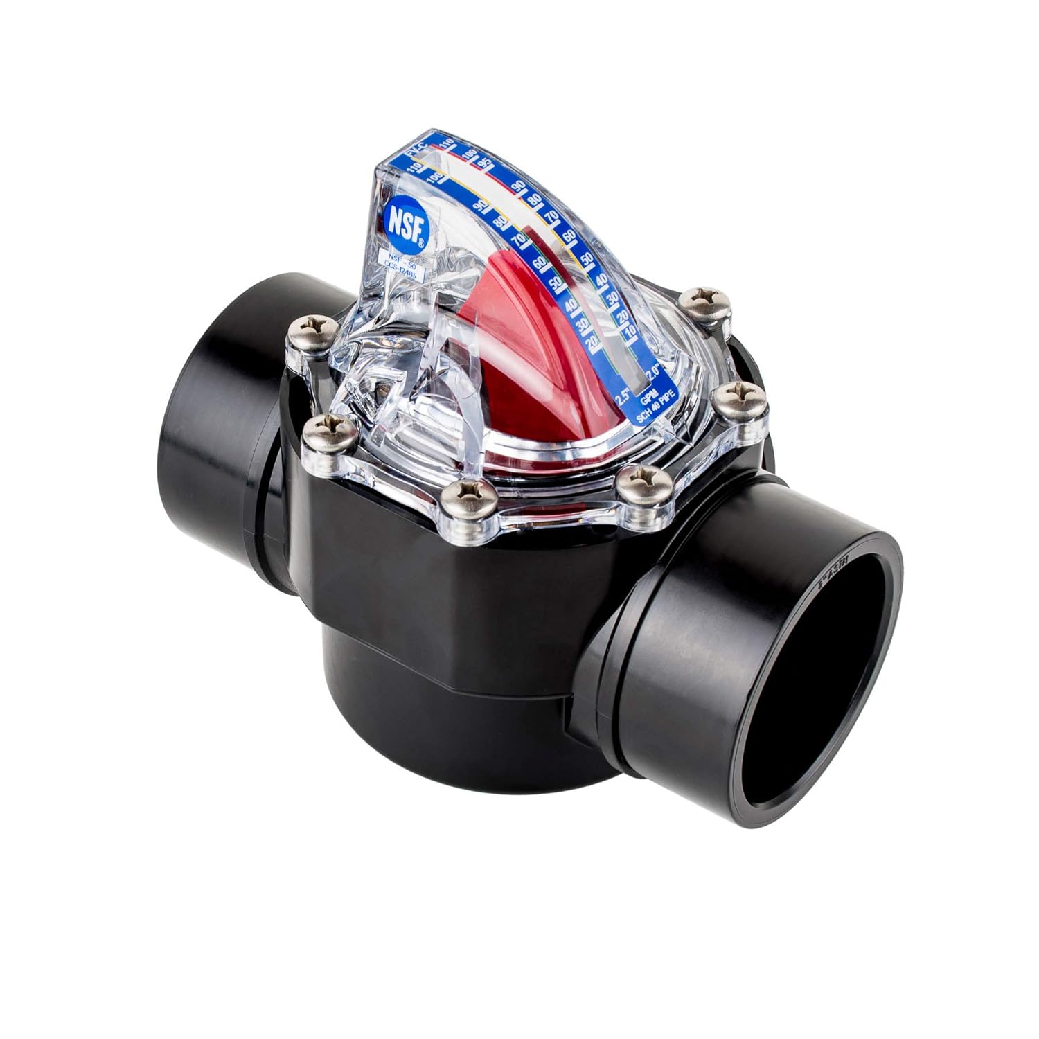 FV-C Control FlowVis 2 x 2.5in. Complete Pool Flow Meter and Check Valve