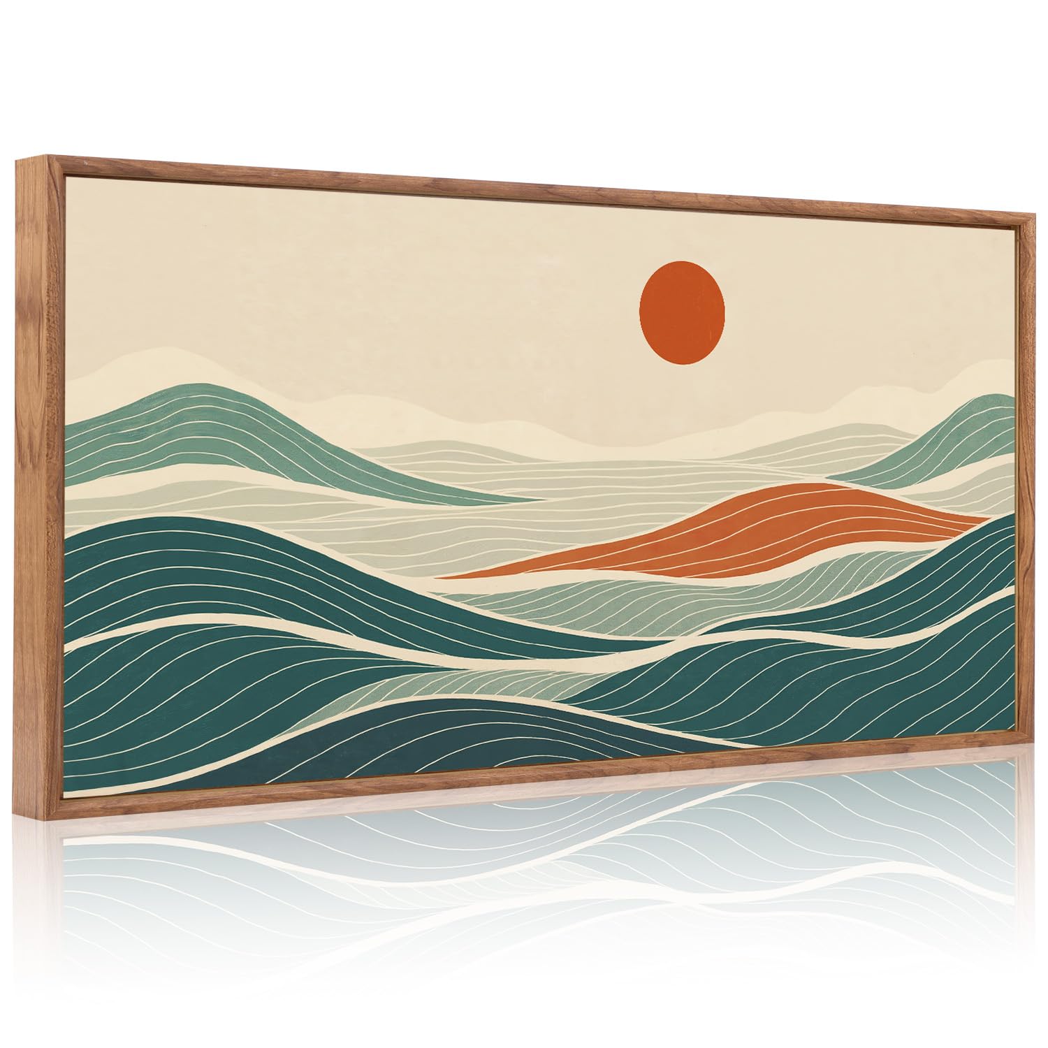 CHDITB Abstract Modern Framed Canvas Wall Art Set, Contemporary Artwork for Home Decor, Neutral Pastel Illustration Wall Painting, Nordic Minimal Zen Art Prints for Living Room Office-16 x24 x3
