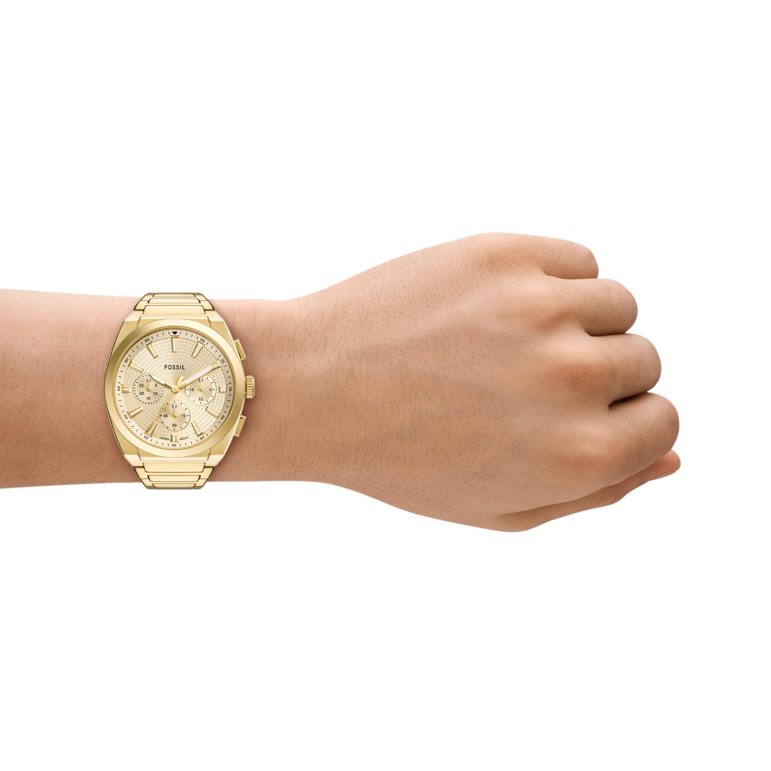 Fossil Men's Everett Quartz Stainless Steel Watch, Three-Hand Watch for Men
