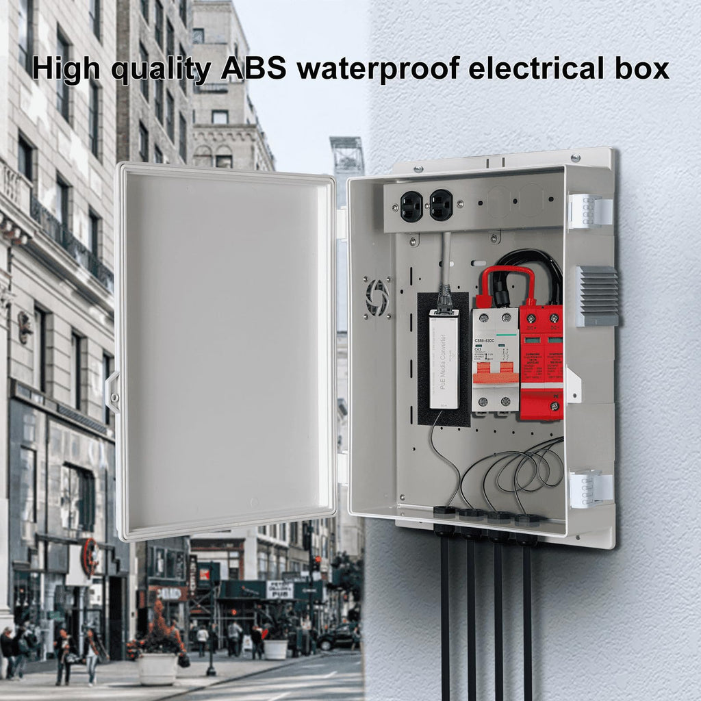 Namunanee Outdoor Electrical Junction Box, ABS Water Resistant Enclosure with Internal Mounting Panel & Hinged Cover, 9.2" H* 7" L* 4.6" W