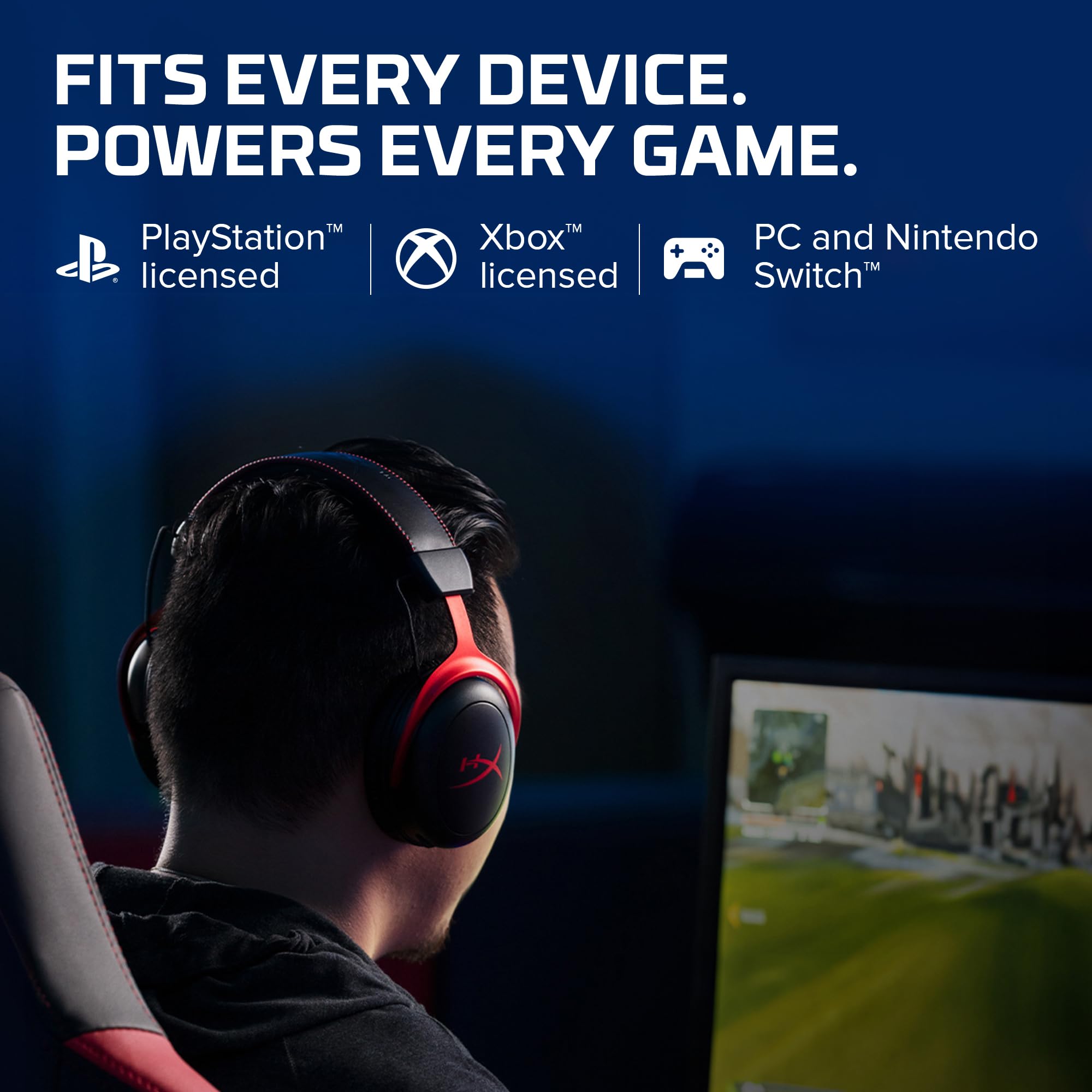 HyperX Cloud II Gaming Headset - 7.1 Surround Sound - Memory Foam Ear Pads - Durable Aluminum Frame - Multi Platform Headset - Works with PC, PS4, PS4 PRO, Xbox One, Xbox One S - Red (KHX-HSCP-RD)