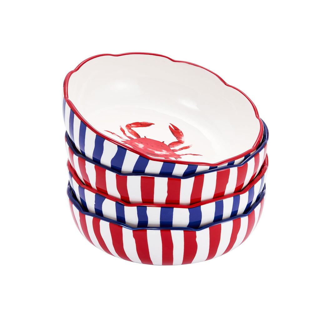 Bico Blue Talavera Pasta Bowls, 35oz Salad Bowl Set of 4, Large Ceramic Serving Dinner Bowls for Soup and Cereal, Microwave and Dishwasher Safe, Gift for Housewarming and Thanksgiving