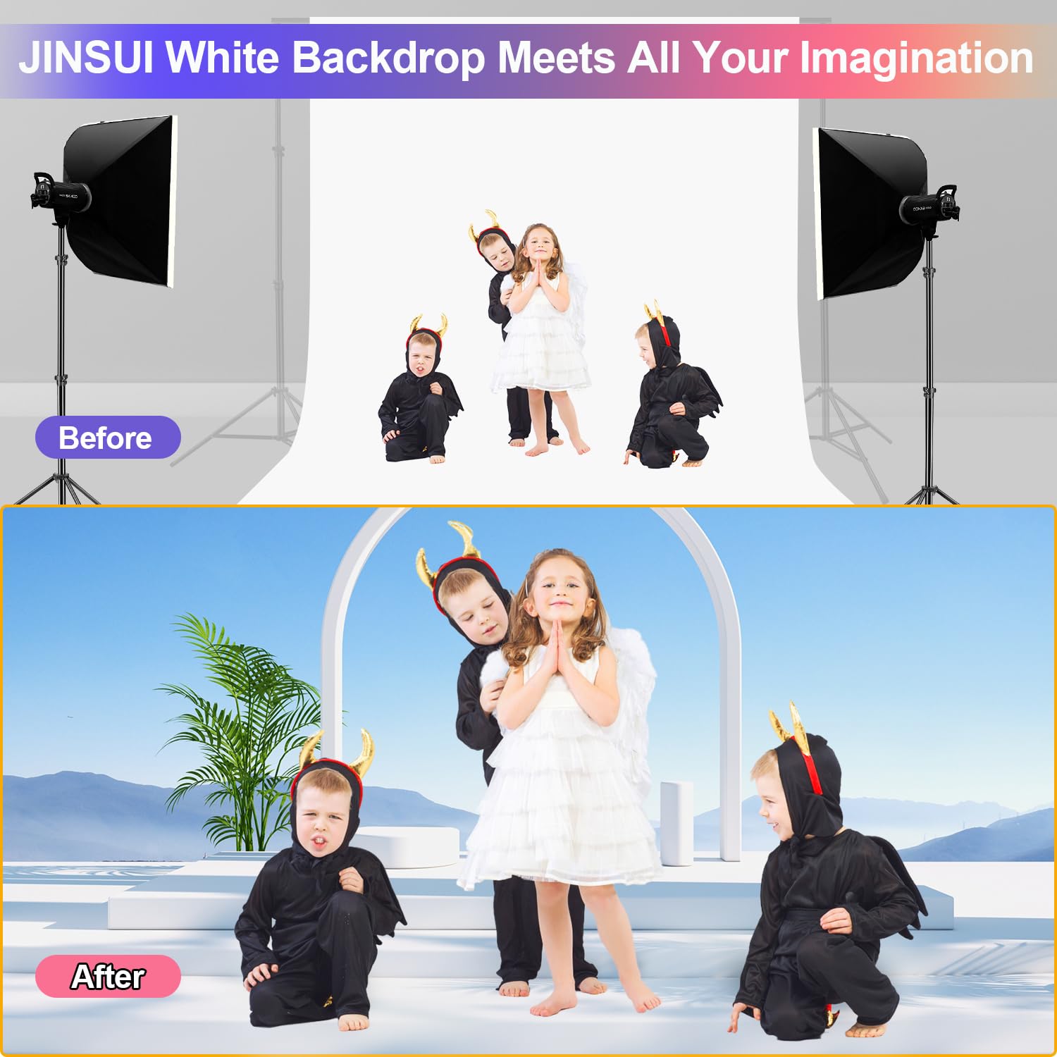 Black Backdrop 10x10ft, Photo Backdrop Curtain for Photoshoot, Pure Photographic Studio Backgrounds, Thick Polyester Fabric Photography Black Screen for Party Portraits Video Recording (Backdrop Only)