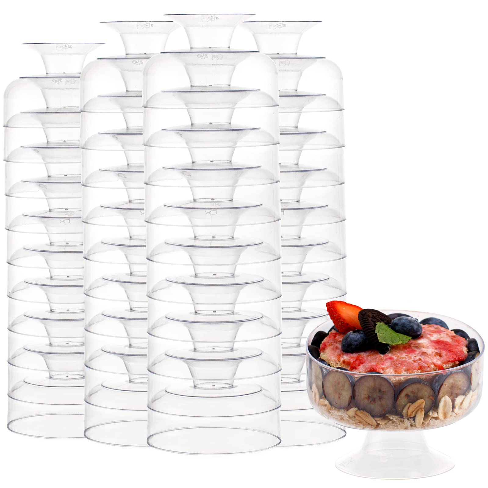 supernal 2oz Square Plastic Mini Dessert Cups with Gold Spoons,Parfait Appetizer Cup,100pcs Cups,100pcs Gold Spoons,Perfect for Birthday,Party,Wedding
