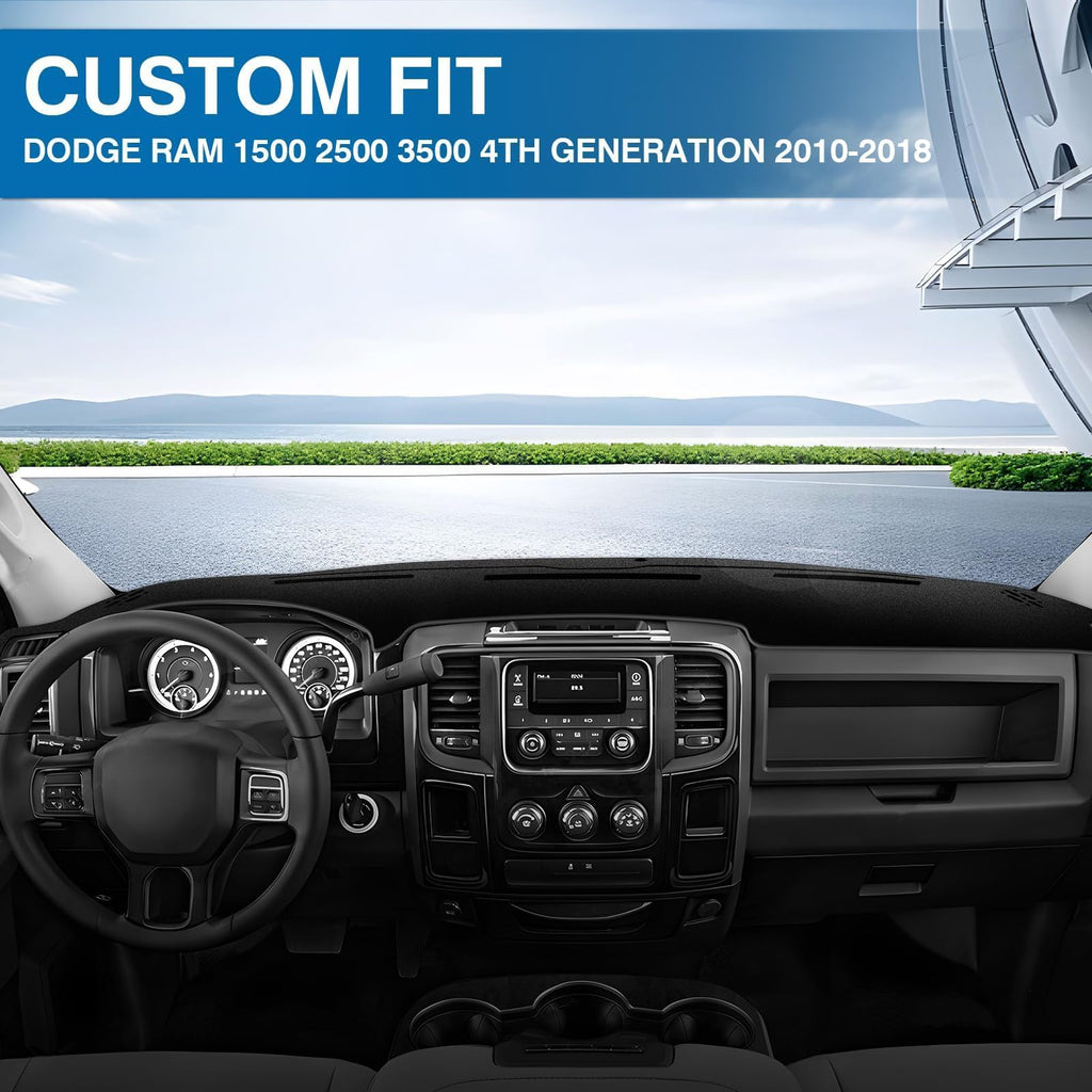 KUST Black Dash Cover for Ford Ranger 1995-2011/Ford Explorer 1995-2001/Mazda B2300 B2500 B3000 B4000 1995-2008/Mercury Mountaineer 1997-2001 Polyester Dashboard Cover Accessories for Ranger