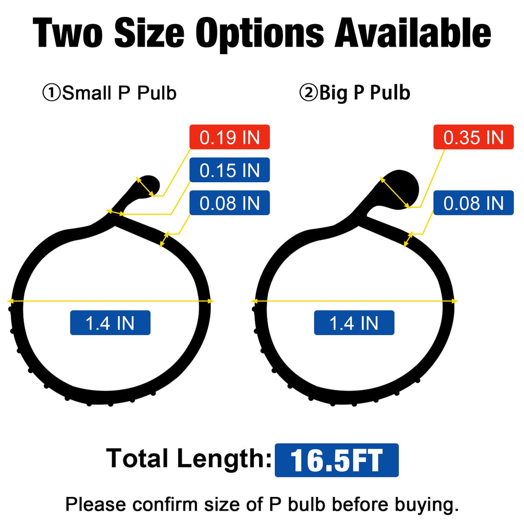 ToLanbbt 8.2FT Garage Door Seals Bottom Rubber 0.19" P Bulb Bottom Weather Seal, Weatherproof Replacement Weather Stripping Compatible with Overhead Door (8.2 FT, Gray)