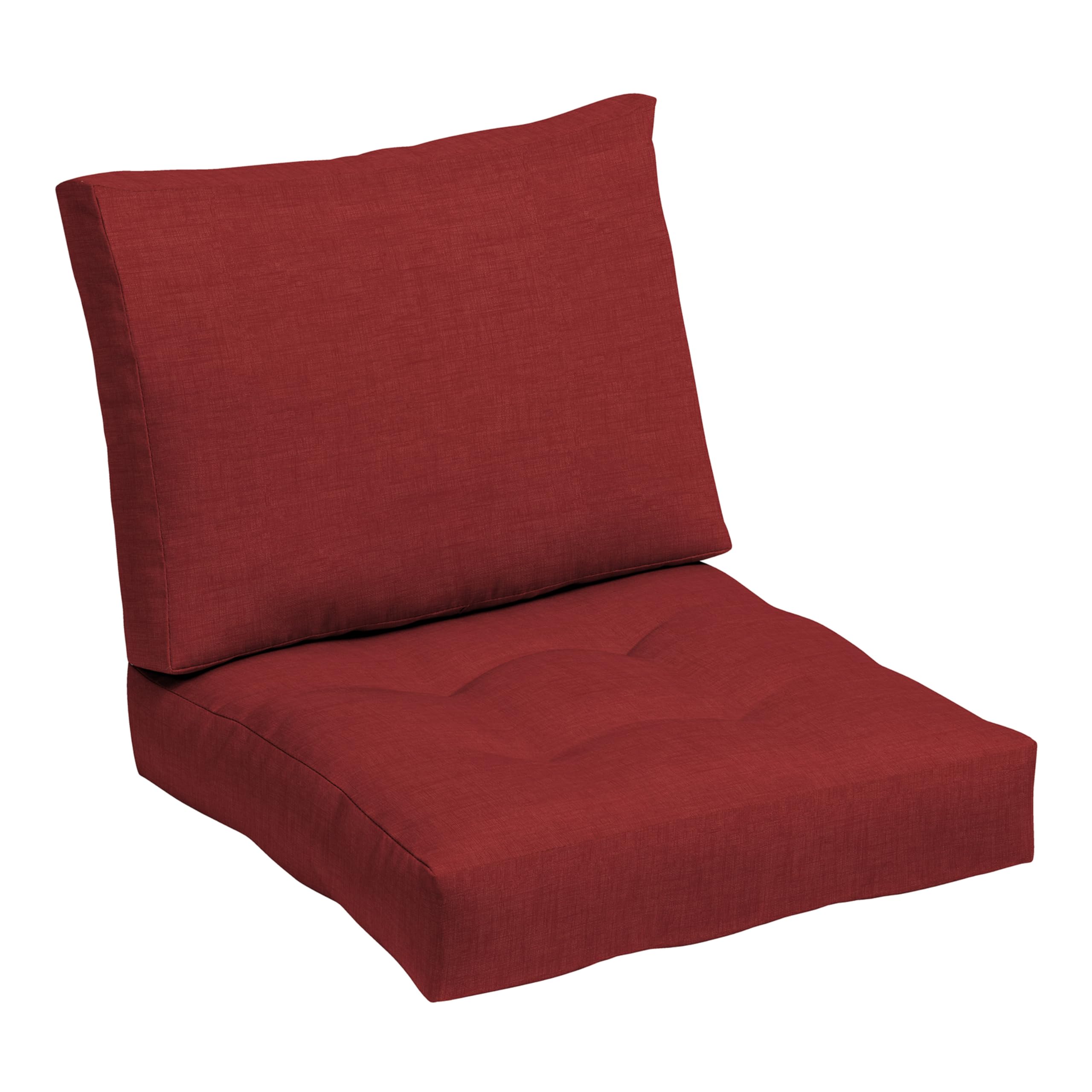 Arden Outdoor Plush Modern Tufted Blowfill Deep Seat Set, 24 x 24, Water Repellent, Fade Resistant, Deep Seat Bottom and Back Cushion for Chair and Sofa, Alana Tile